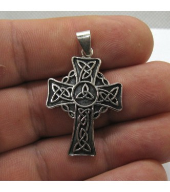 PE001408  Handmade Genuine Sterling Silver Pendant Celtic Cross Solid Hallmarked 925